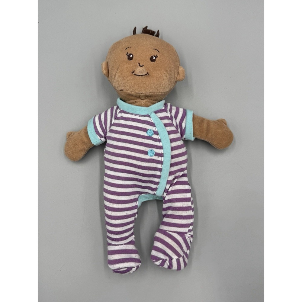 The Manhattan Toy Co Wee Baby Stella Plush 11" Stuffed Doll Brown Hair Tan